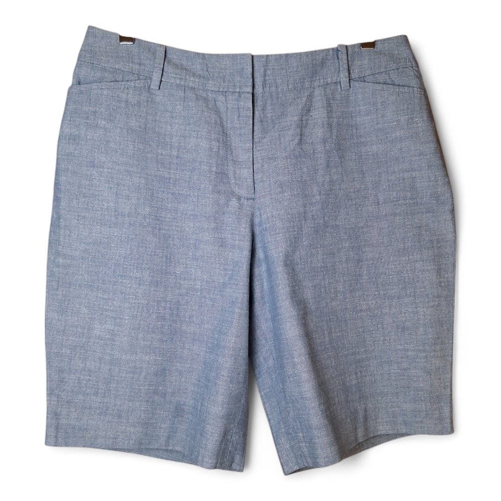 Talbots Chambray-Style Light Blue Bermuda Shorts